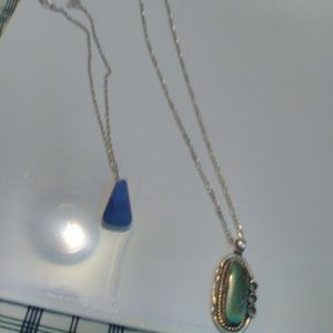 Navajo turquoise and lapis 925 necklac bundle